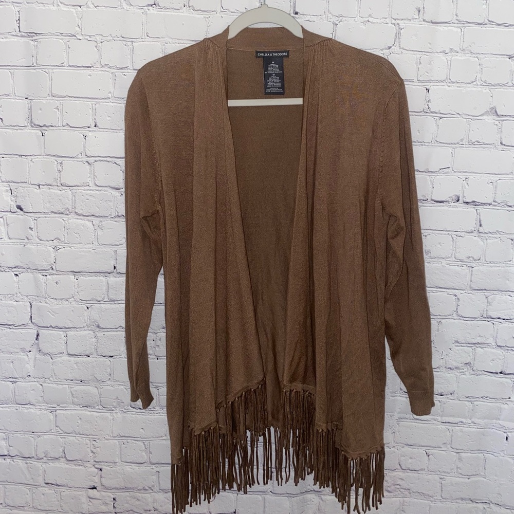 Chelsea & Theodore Brown Tassled Cardigan